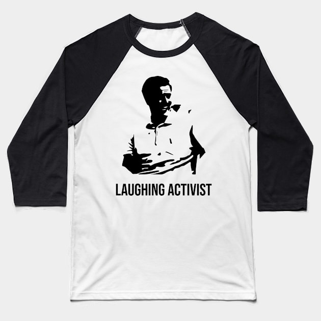 Laughing Activist Green Shirt Guy Baseball T-Shirt by sheepmerch